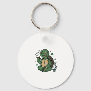 Vintage Stoner Sköldpadda Vector T-Shirt Design_1 Nyckelring