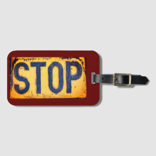 Vintage STOP-signeringstagg Bagagebricka