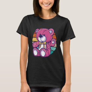 Vintage-stoppad björn lappad på cute Kids Leksak B T Shirt