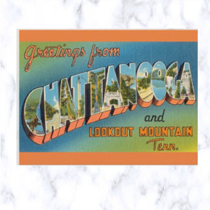 Vintage stor bokstav Chattanooga Tennessee Vykort
