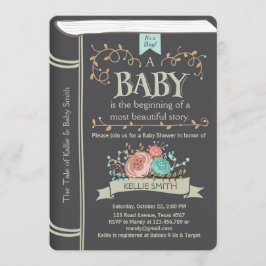 Vintage Storybook Babyduschinbjudan pojke Inbjudningar