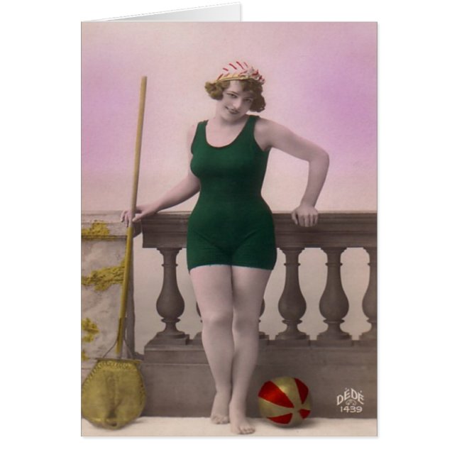 Vintage - strand hälsningskort (Framsidan)