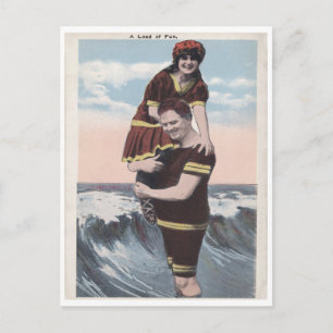 Vintage strand par vykort