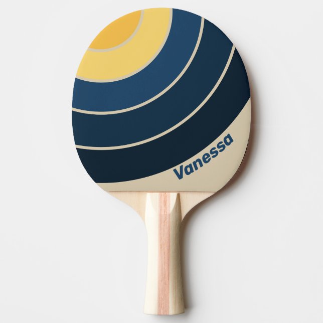 Vintage Strand Sand Cirkel Rand med Namn Pingisracket (Framsidan)