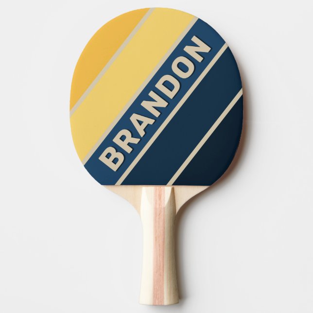 Vintage Strand Sand Djärka Ränder med Namn Pingisracket (Framsidan)