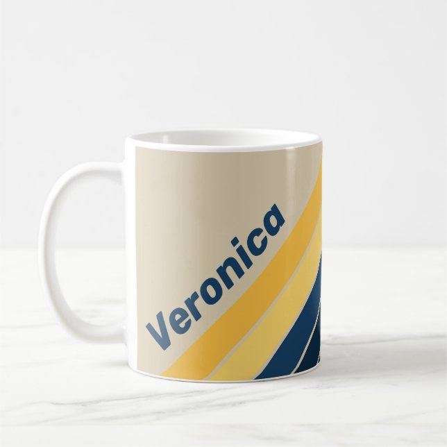 Vintage strand sandränder med namn kaffemugg (Vänster)