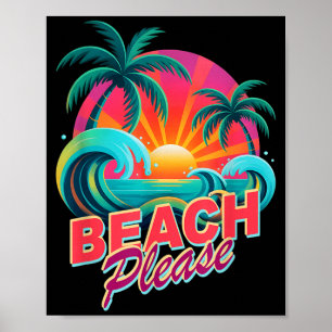Vintage strand semesterutflykt ledig  poster