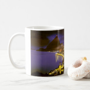 Vintage strand vid natt i Rio De Janeiro, Brasilie Kaffemugg