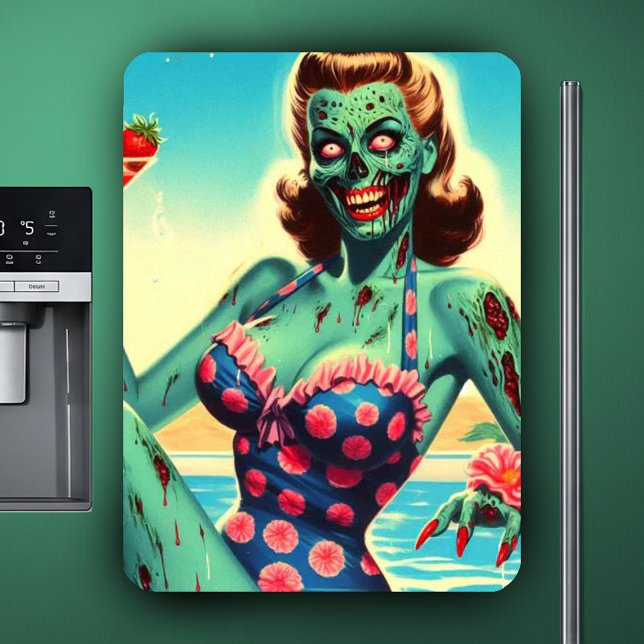 Vintage Strand Zombie Pin-up Magnet (Skapare uppladdad)