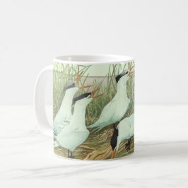 Vintage strandfåglar i en sumpmark av Louis Fuerte Kaffemugg