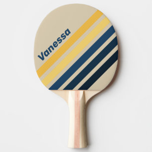 Vintage strandsand diagonala ränder med namn pingisracket