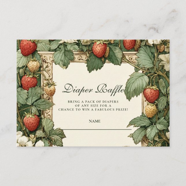 Vintage Strawberry Cottag Diapper Raffle  Tilläggskort (Framsida)