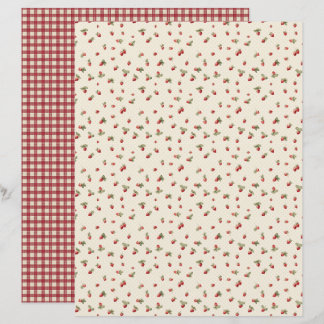 Vintage Strawberry Farm Scrapbook Paper