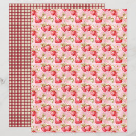Vintage Strawberry Farm Scrapbook Paper