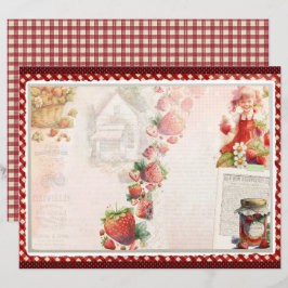 Vintage Strawberry Farm Scrapbook Paper