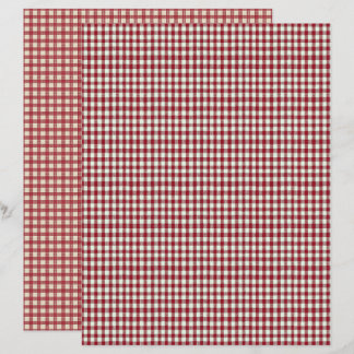 Vintage Strawberry Plaid Scrapbook Paper