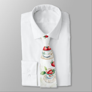 Vintage Strawberry Tekopp Blommönster Slips