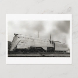 Vintage Streamline Steam Locomotive Postcard Vykort