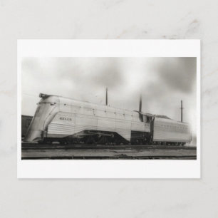 Vintage Streamline Steam Locomotive Postcard Vykort
