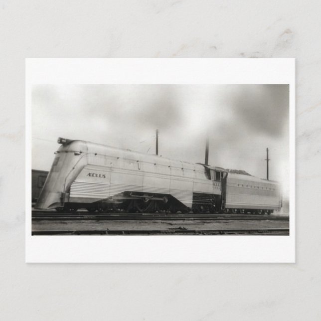 Vintage Streamline Steam Locomotive Postcard Vykort (Framsida)
