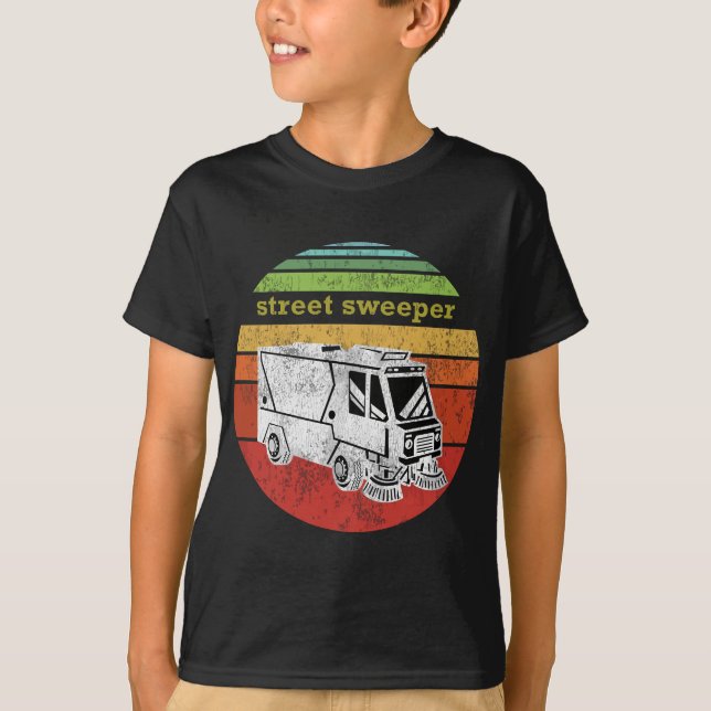 Vintage Street Sweeper Occupation Retro Graphic T Shirt (Framsida)