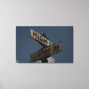Vintage Street-tecken Canvastryck