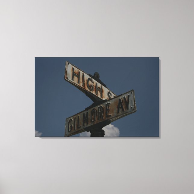 Vintage Street-tecken Canvastryck (Framsida)