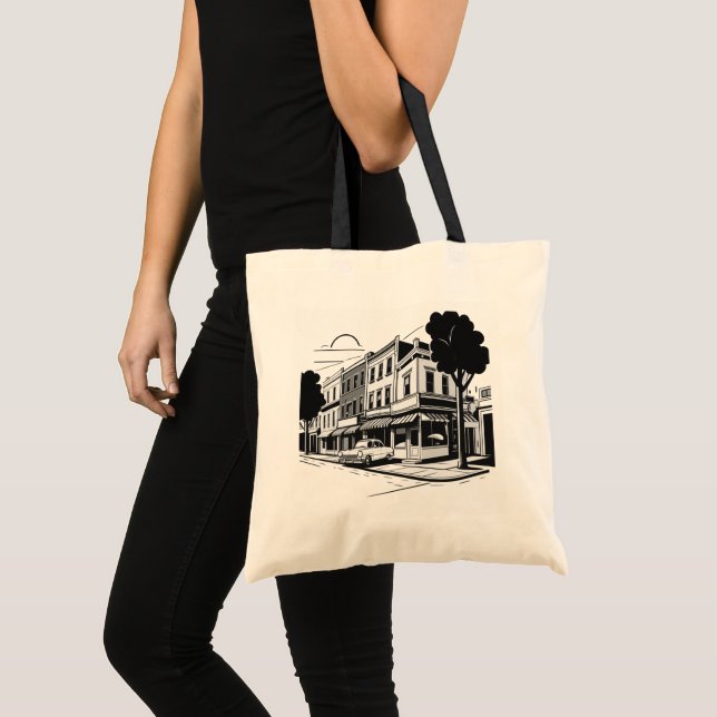 Vintage Street Tote Bag Tygkasse (Framsida (produkt))