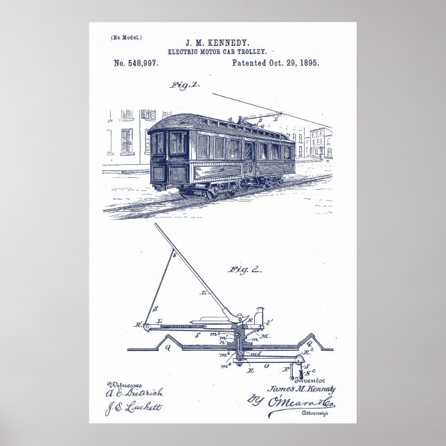 Vintage Streetcar-patent Poster (Framsidan)