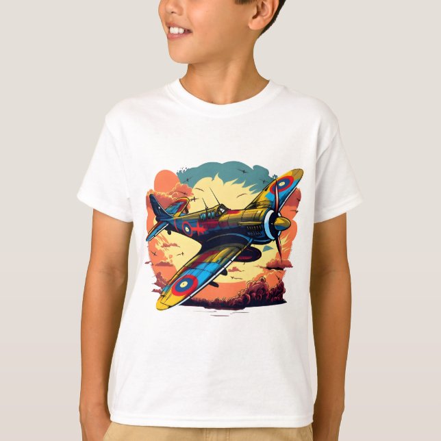 Vintage stridsflygplansdesign t shirt (Framsida)