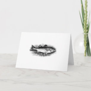 Vintage - strimlad Bass-illustration Kort