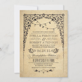 vintage string ljus arch-bröllopsinbjudningar inbjudningar