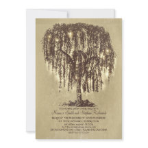 Vintage String Ljus Träd Rustic Bröllopsinbjudning
