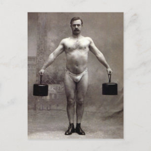 Vintage Strongman Vykort