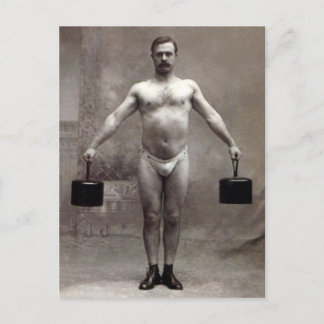 Vintage Strongman Vykort