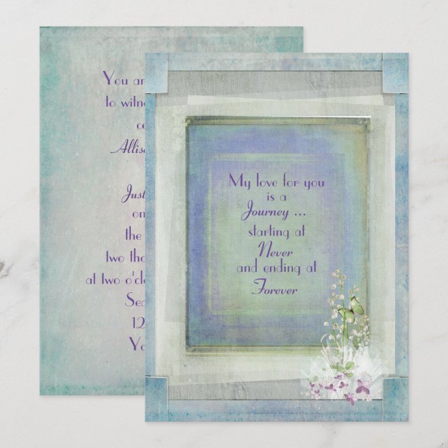 Vintage Struktur Bröllop Inbjudningar (Fram/baksida)