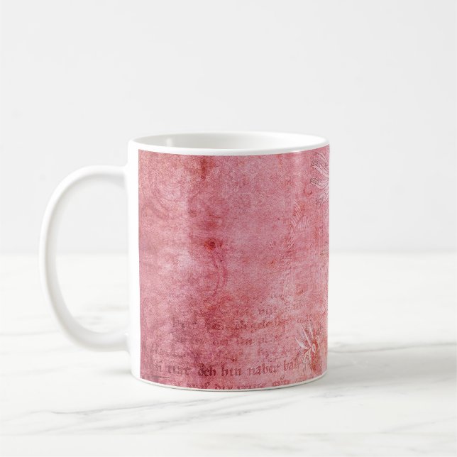 Vintage struktur-rosa kaffemugg (Vänster)