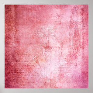 Vintage struktur-rosa poster