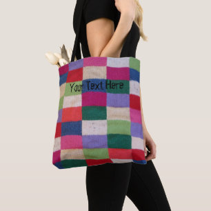 vintage stuckit patchwork färgat retro tygkasse