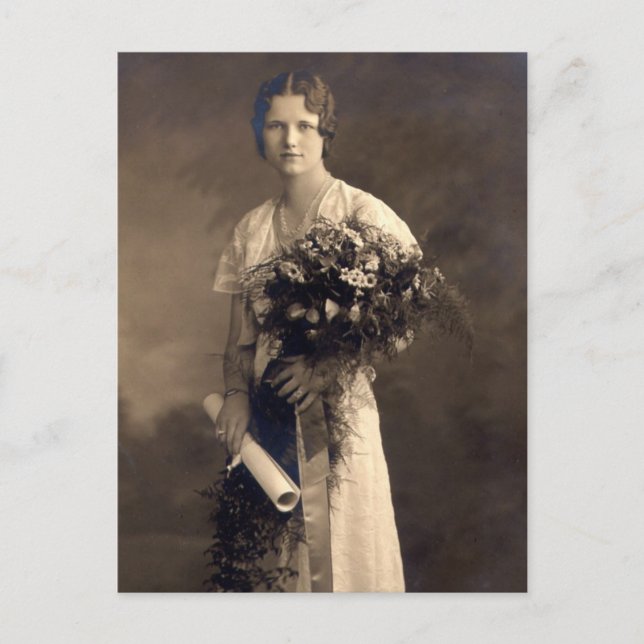 Vintage Studenten Meddelande Vykort (Framsida)