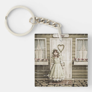 Vintage stugflicka Shabby Chic konst
