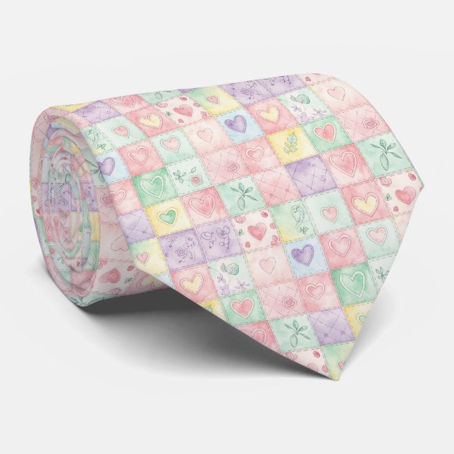 Vintage stugor blommig lappverktyg gingham pastell slips (Rullad)