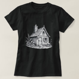 Vintage stuguskiss Skiss Cottagecore Konst T Shirt