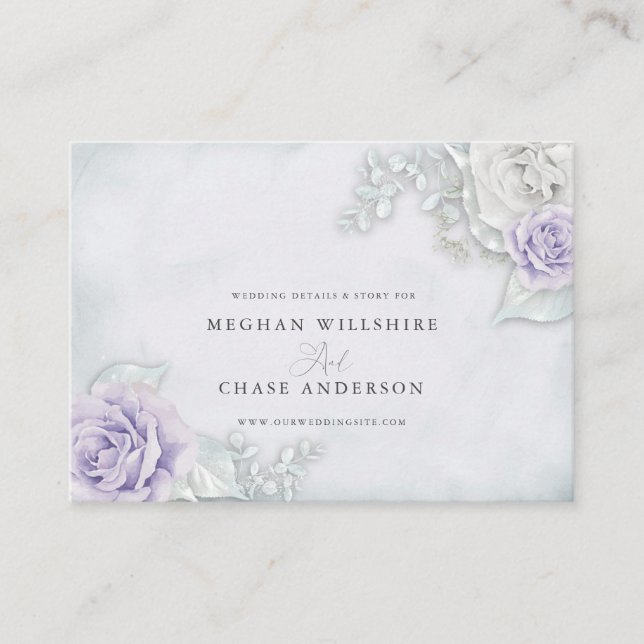 Vintage Stunning Lilac och Vit ros Visitkort (Framsida)