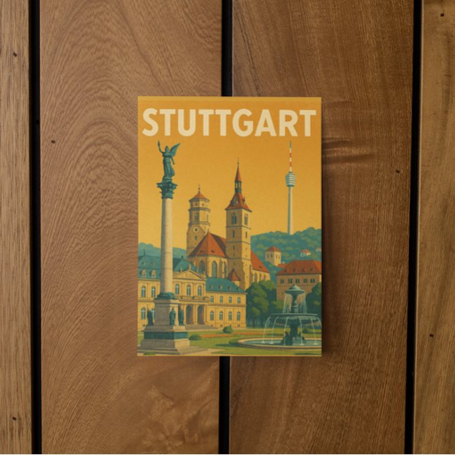Vintage Stuttgart Tyskland Landmarks Vykort (Vintage Stuttgart Germany Travel Postcard)