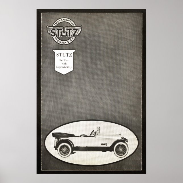 Vintage Stutz Car Ad från 1919 Poster (Framsidan)