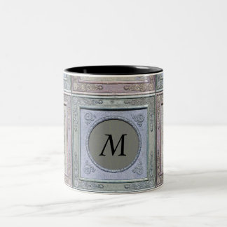 Vintage Styld Ram Damask Monogrammed Mugg 3