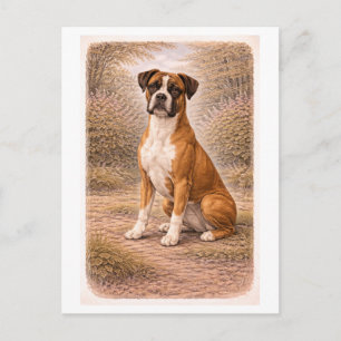 Vintage-Style Boxer Hund Vykort