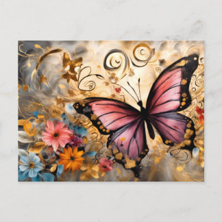 Vintage Style Butterfly # 1 Vykort