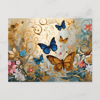 Vintage Style Butterfly # 4 Vykort